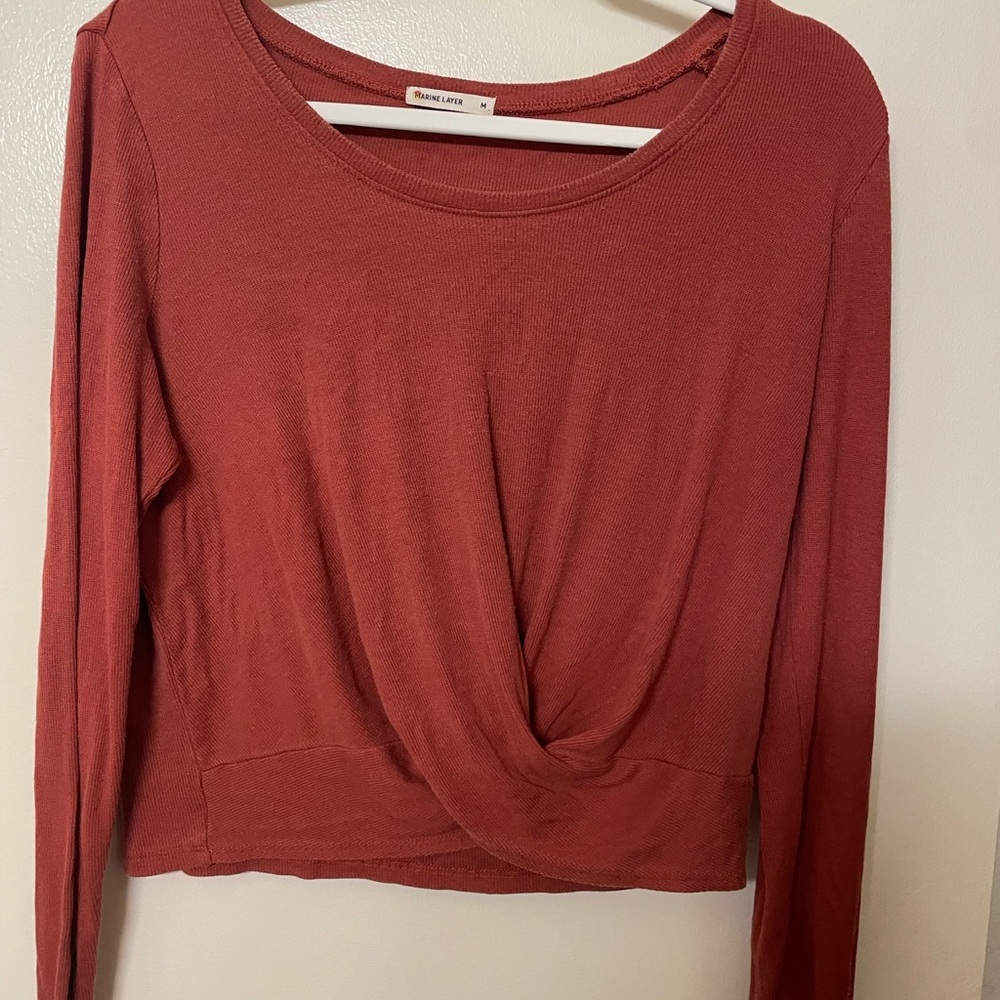 Marine Layer Lexi Rust Long Sleeve Top